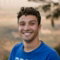 men's blue crew-neck T-shirt
